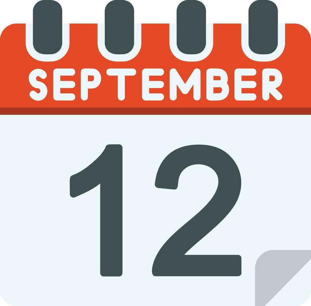 12 September Flat Icon vector