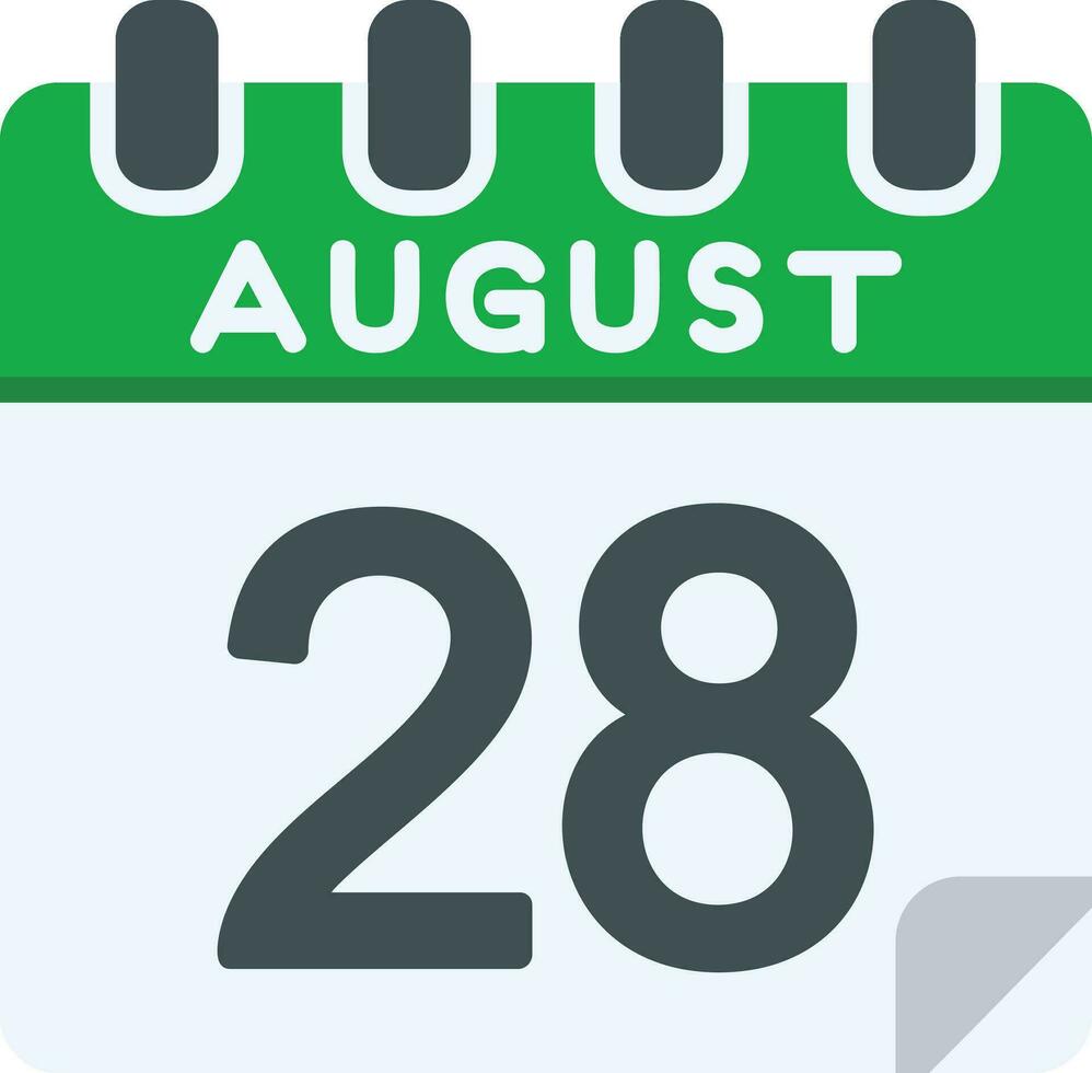 28 August Flat Icon vector