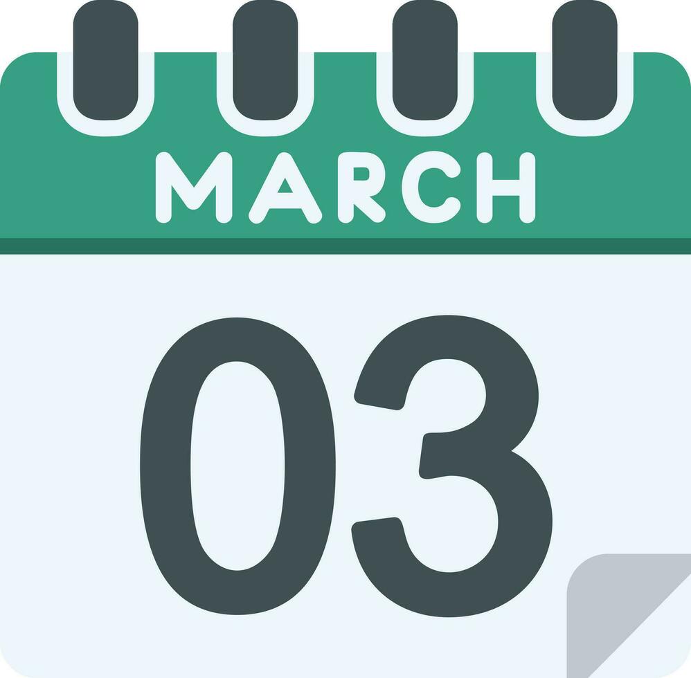 3 March Line icon vector