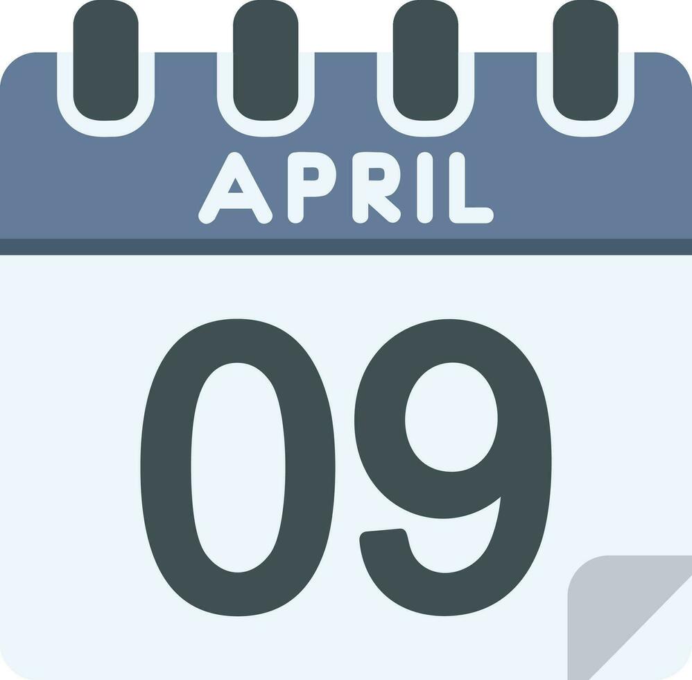 9 April Line icon vector