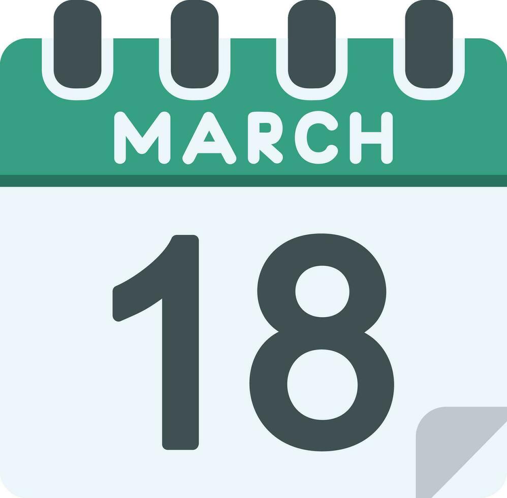 18 March Line icon vector
