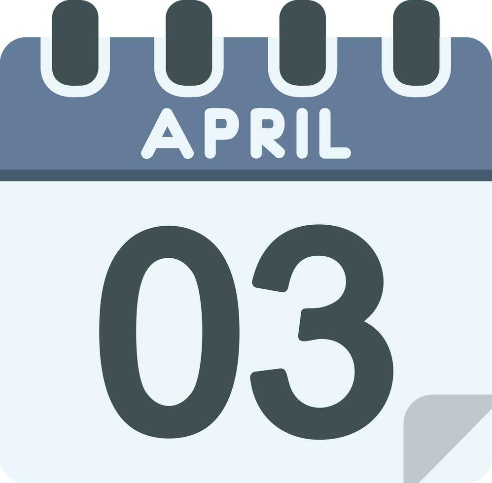 3 April Line icon vector