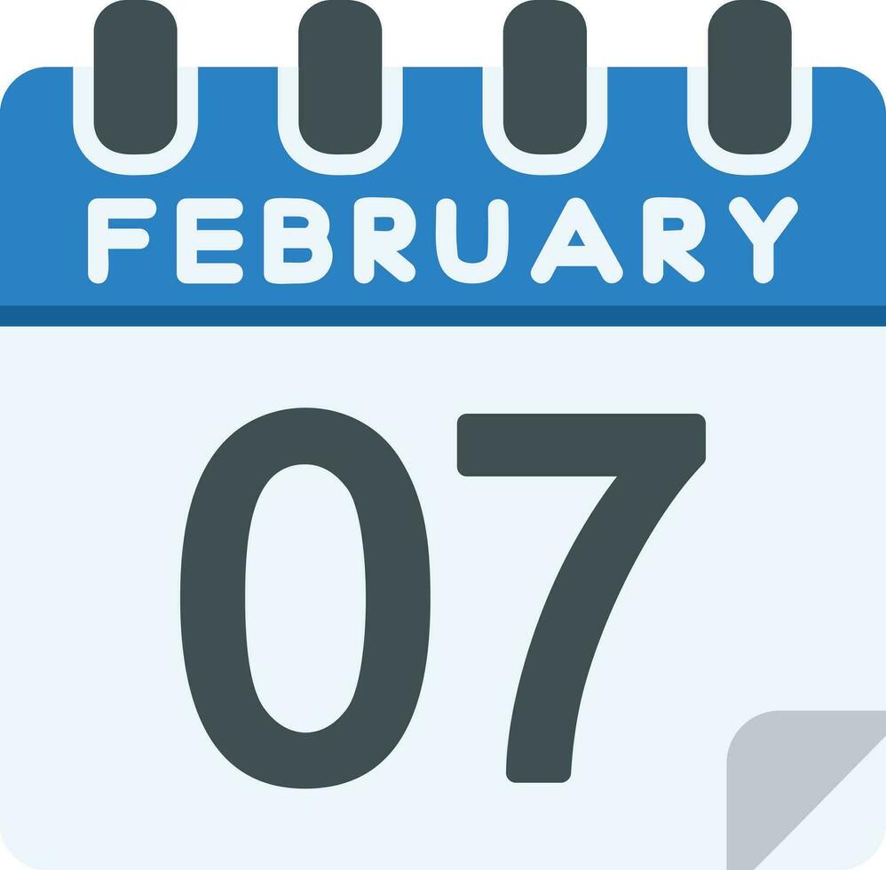 7 February Line Icon vector