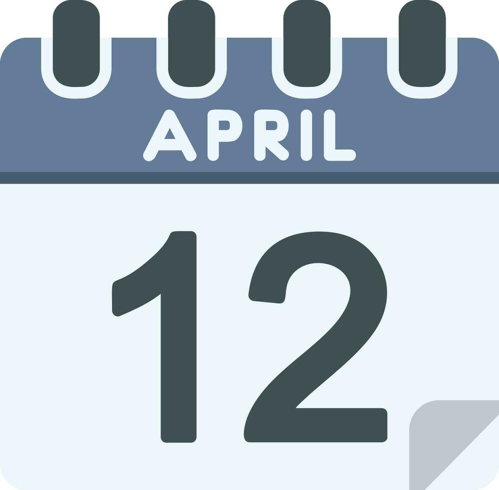 12 April Line icon vector