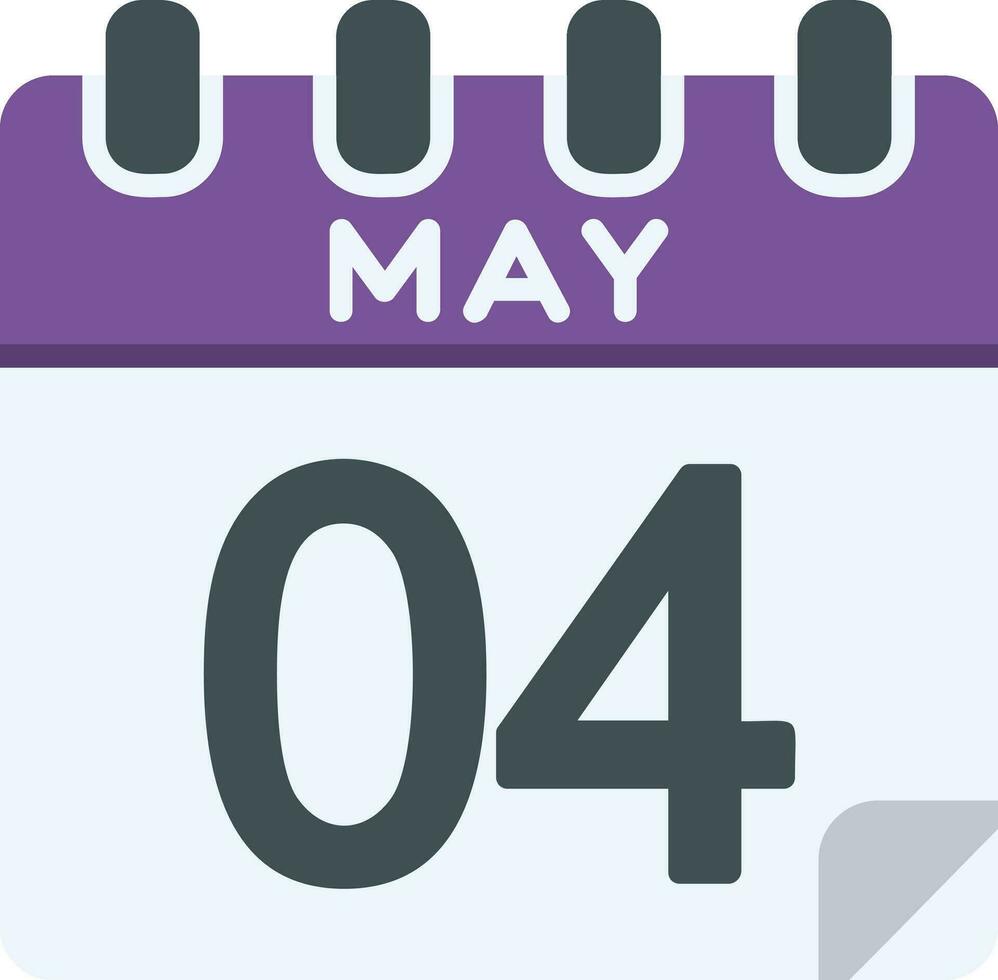 4 May Line Icon vector