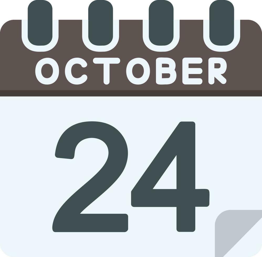 24 octubre plano icono vector