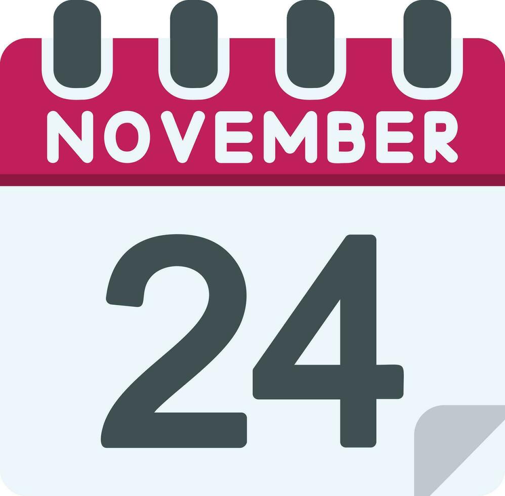 24 November Flat Icon vector