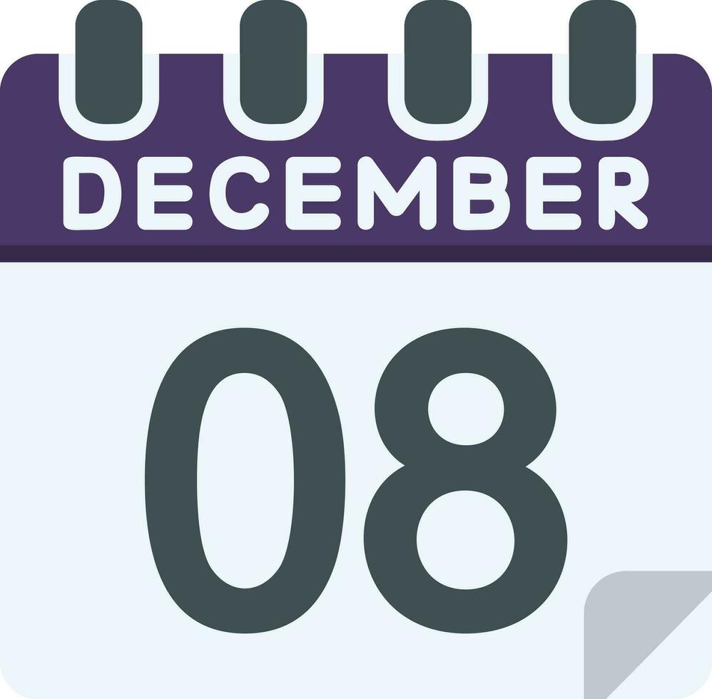 8 December Flat Icon vector