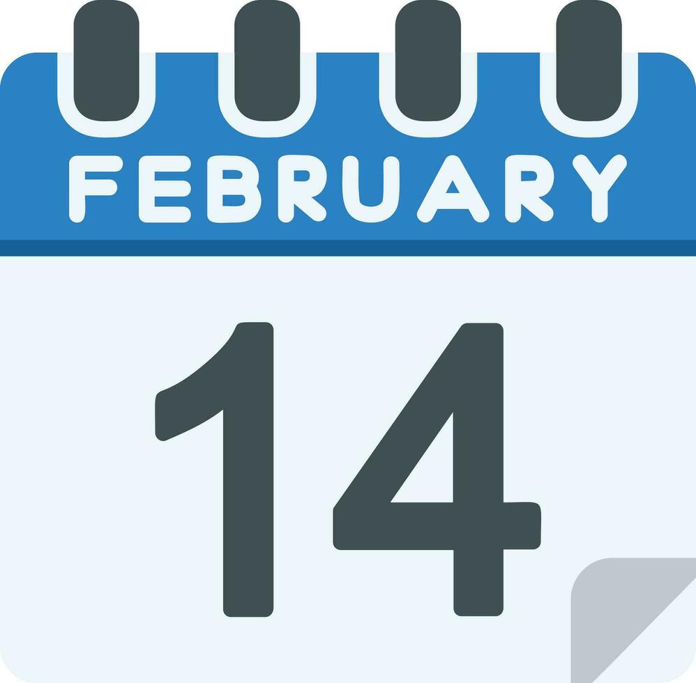 14 febrero línea icono vector