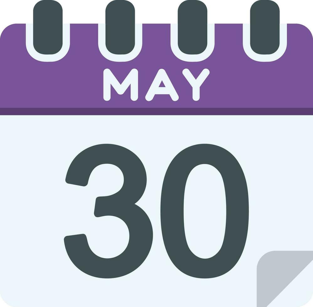 30 May Line Icon vector