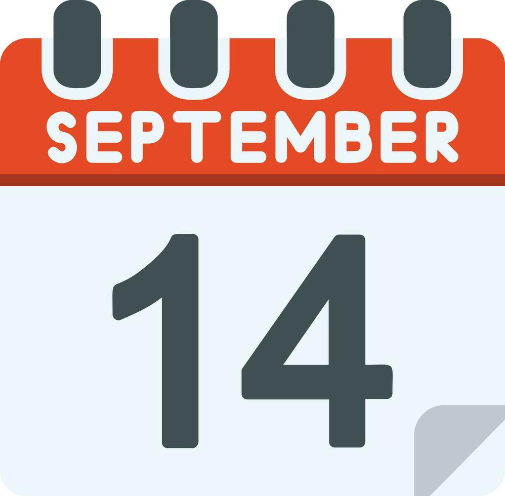 14 September Flat Icon vector