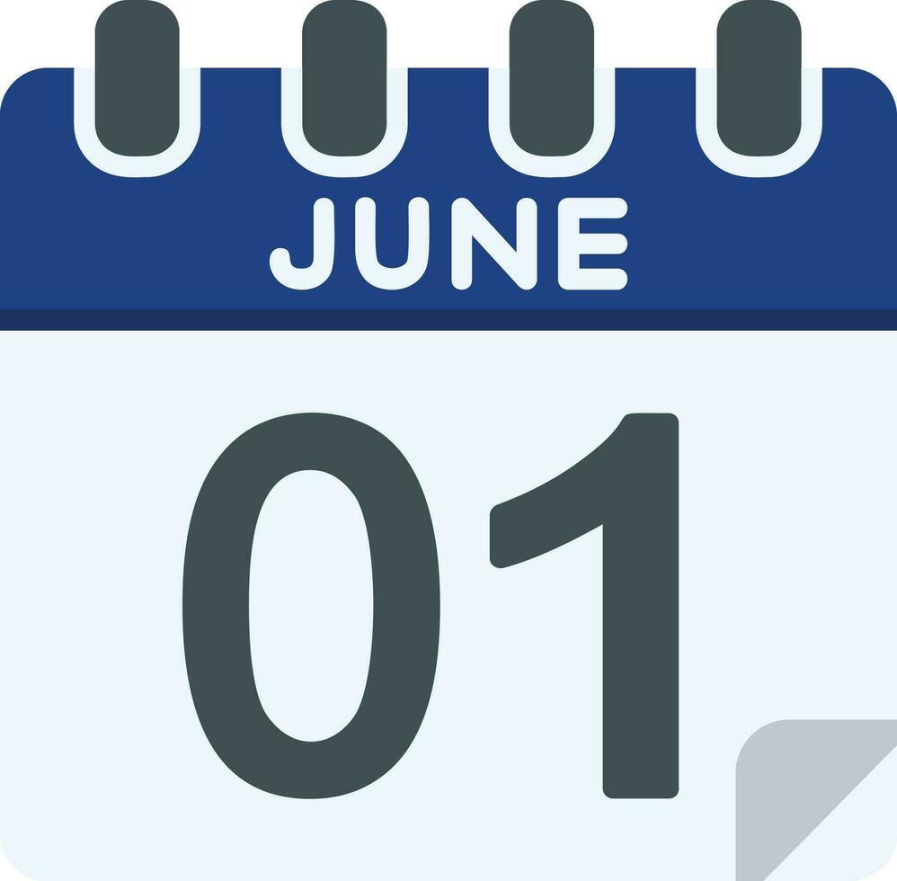 1 June Line Icon vector
