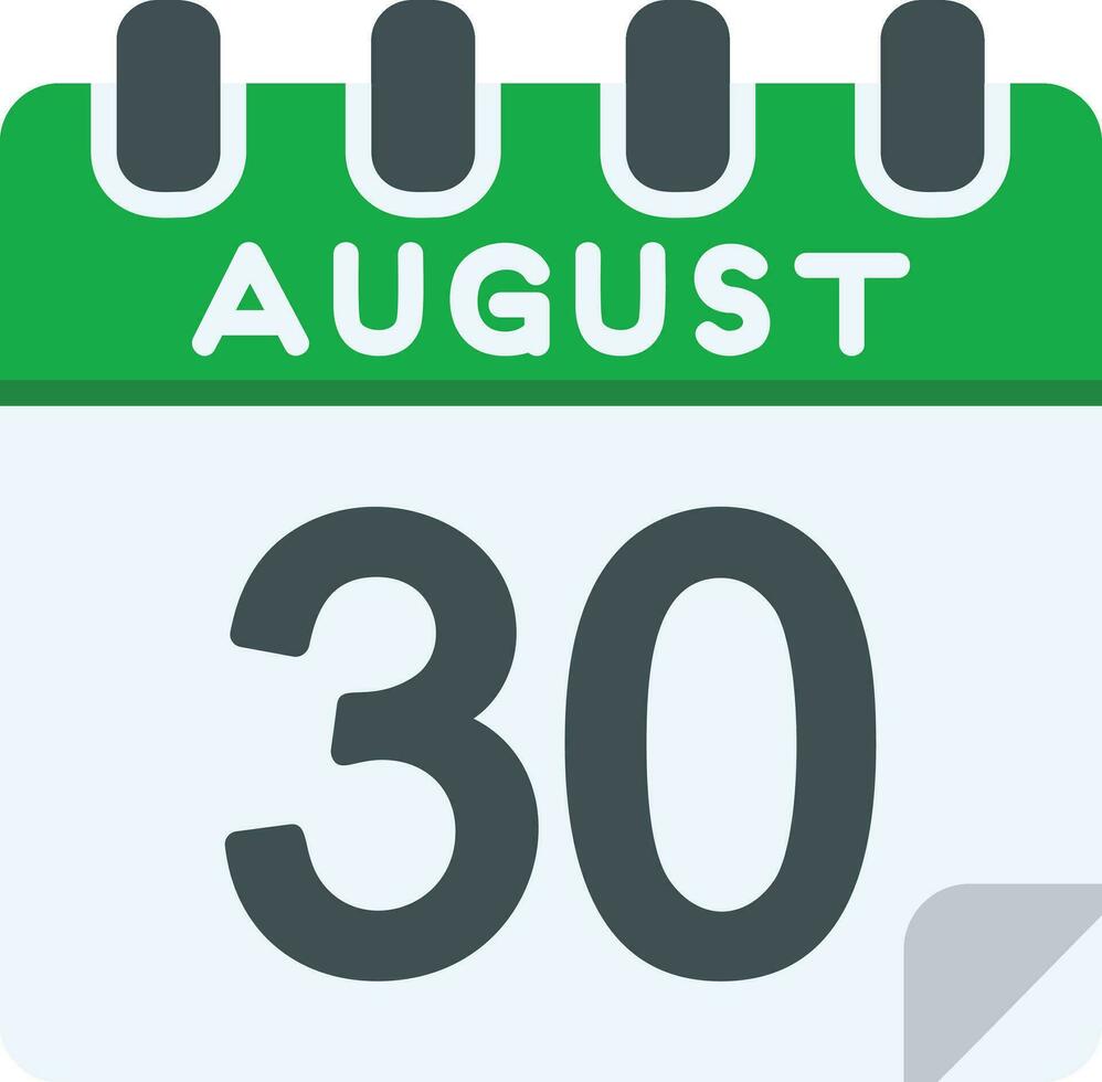 30 August Flat Icon vector