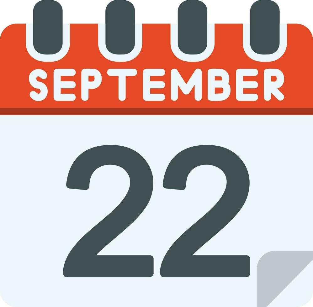 22 septiembre plano icono vector