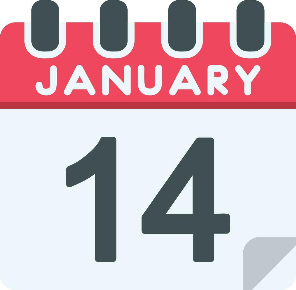 14 January Line Icon vector