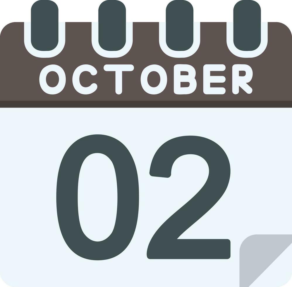 2 October Flat Icon vector