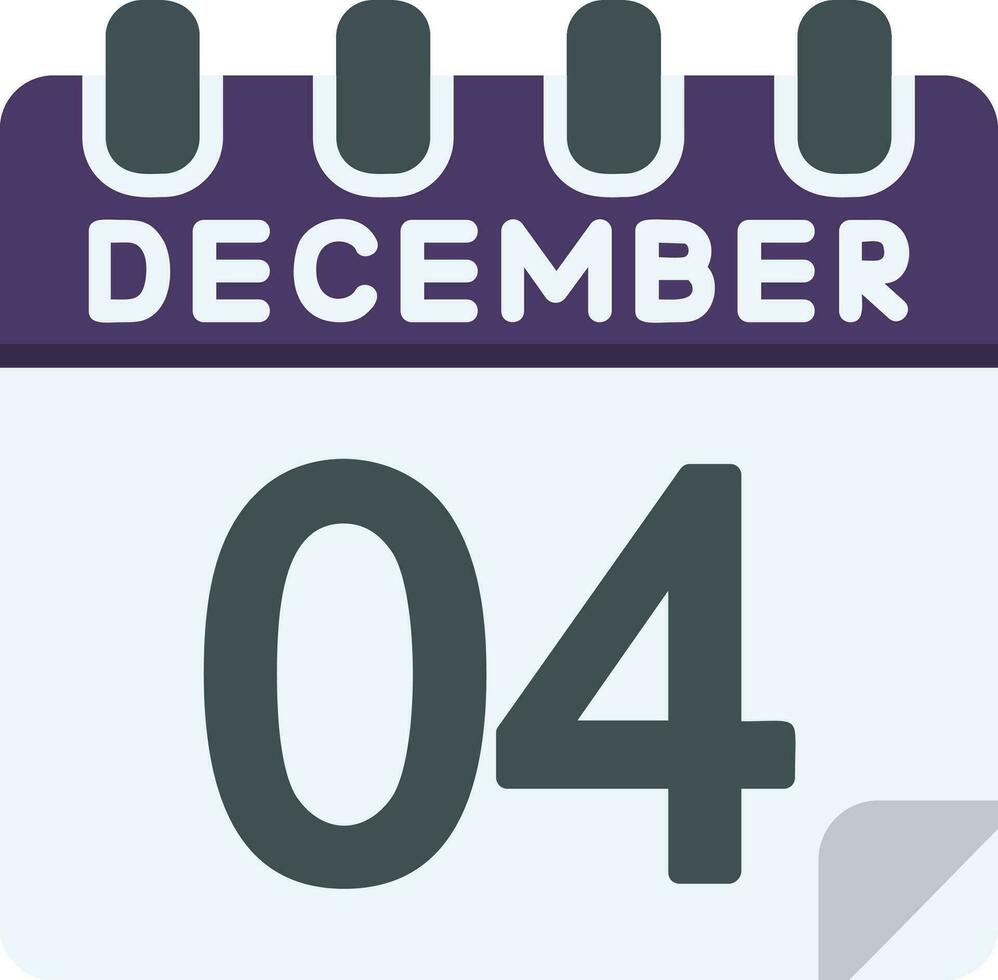 4 December Flat Icon vector
