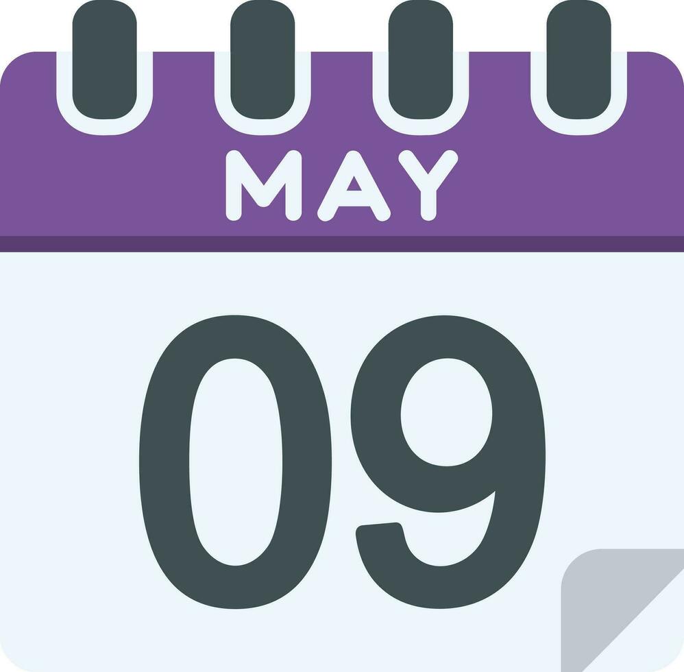 9 May Line Icon vector