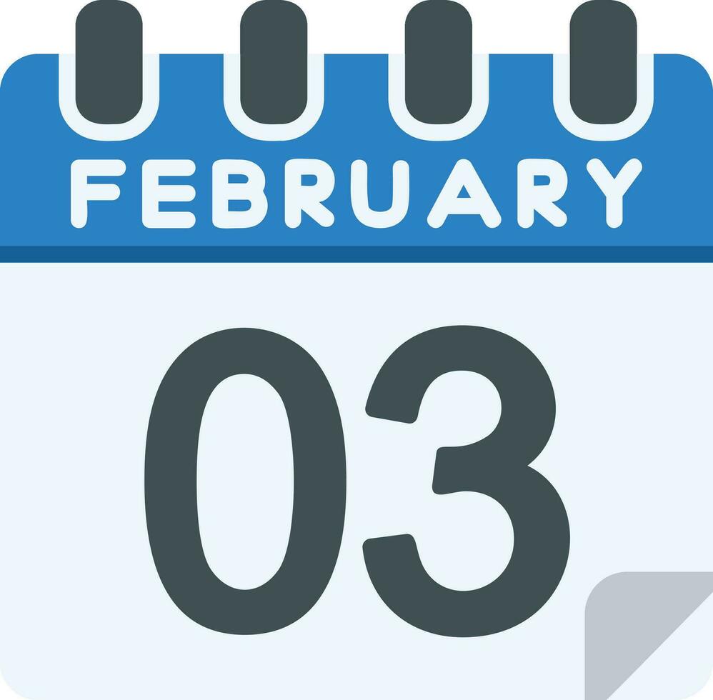 3 February Line Icon vector