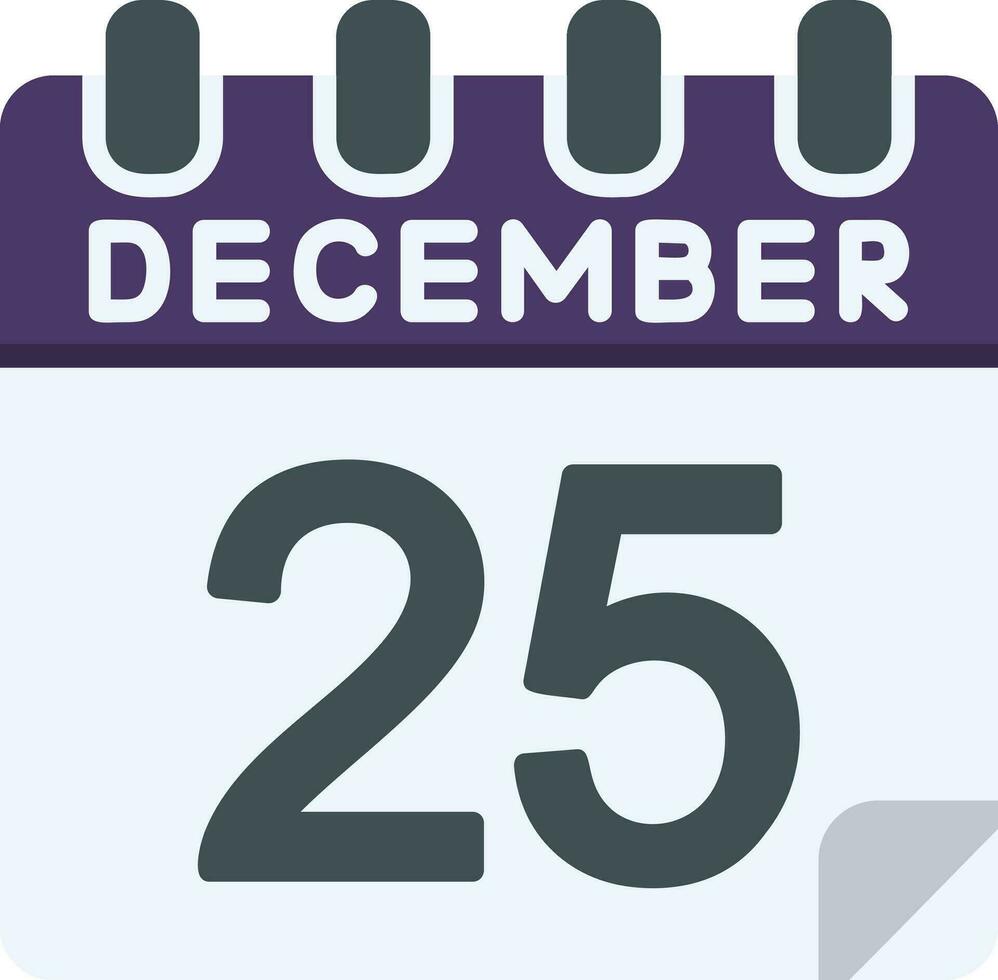 25 December Flat Icon vector