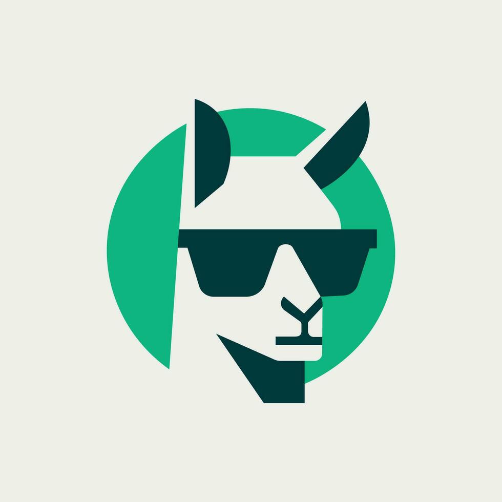 Vector illustration of cool lama