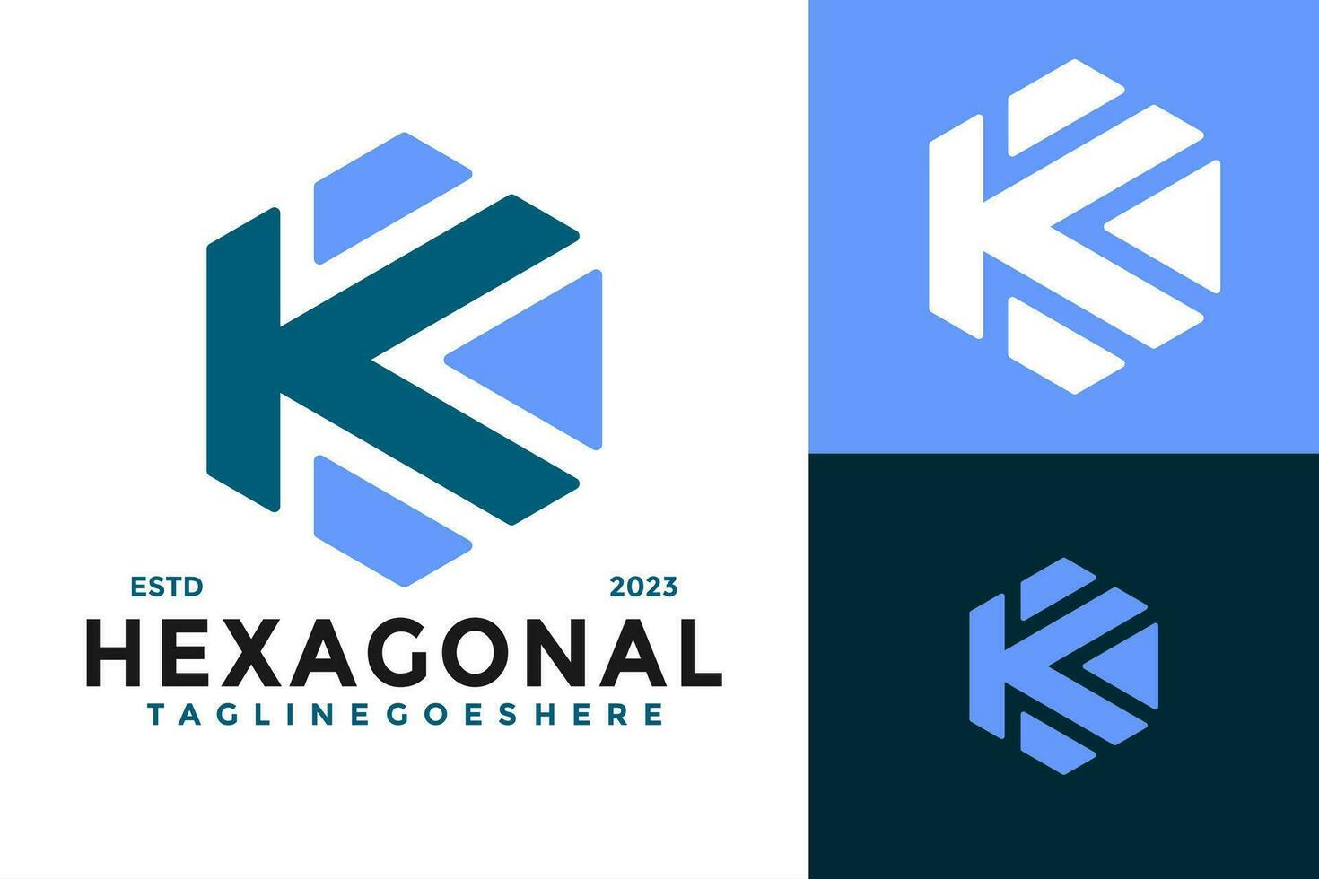 letra k hexagonal logo diseño vector símbolo icono ilustración