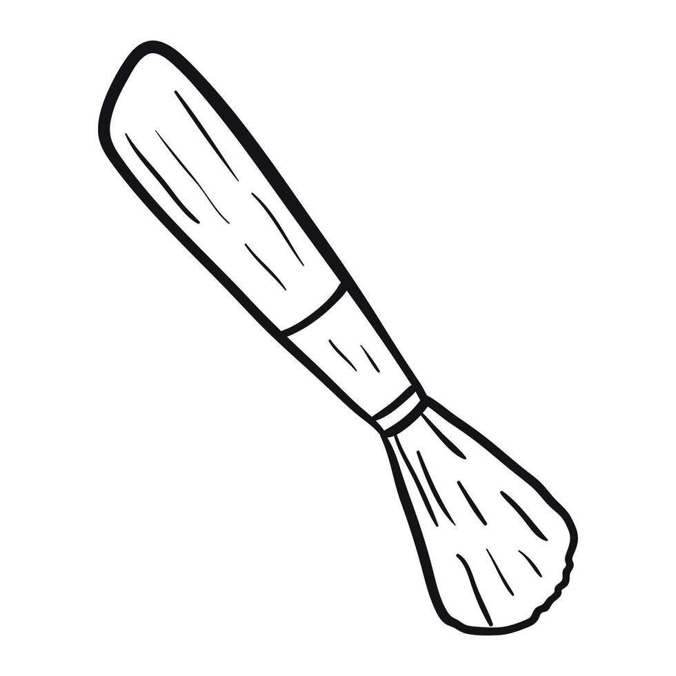 Isolated doodle illustration of a makeup brush. vector