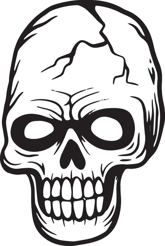 Skull hand drawn illustrations for stickers, logo, tattoo etc vector
