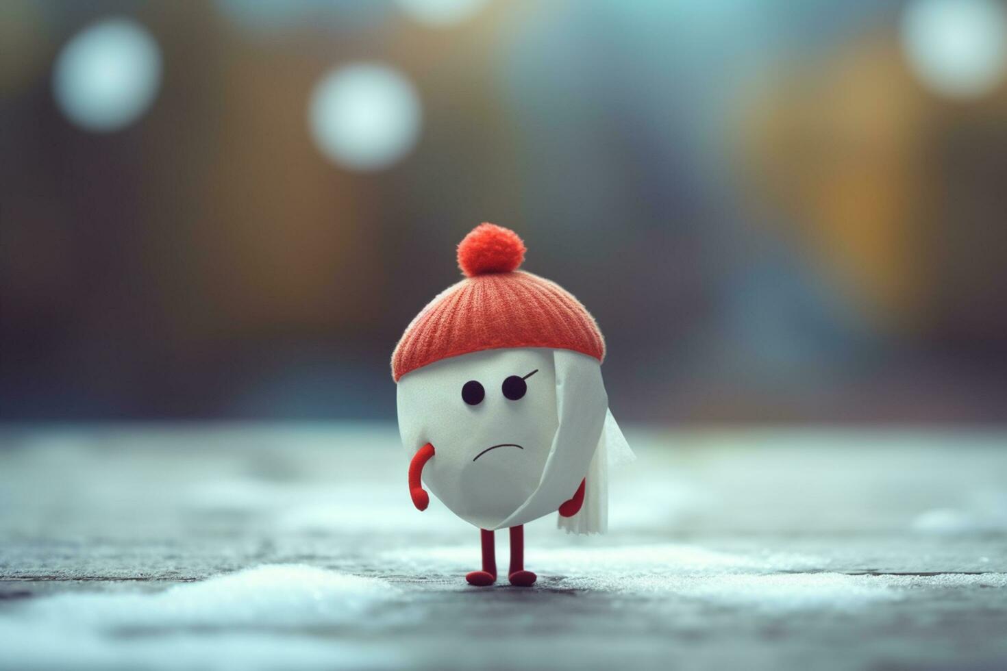 Cheerful Paper Crafted Little Funny Character Brings Joy and Smiles - AI generated photo