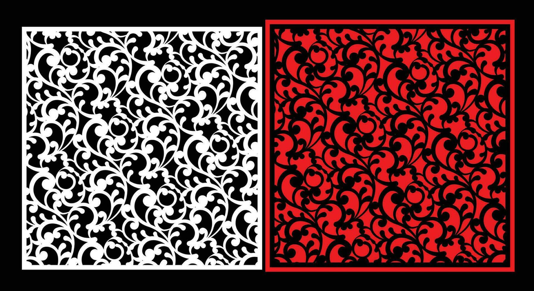 Decorative wall panels set Jali design CNC pattern,laser cutting pattern,router CNCcutting. vector