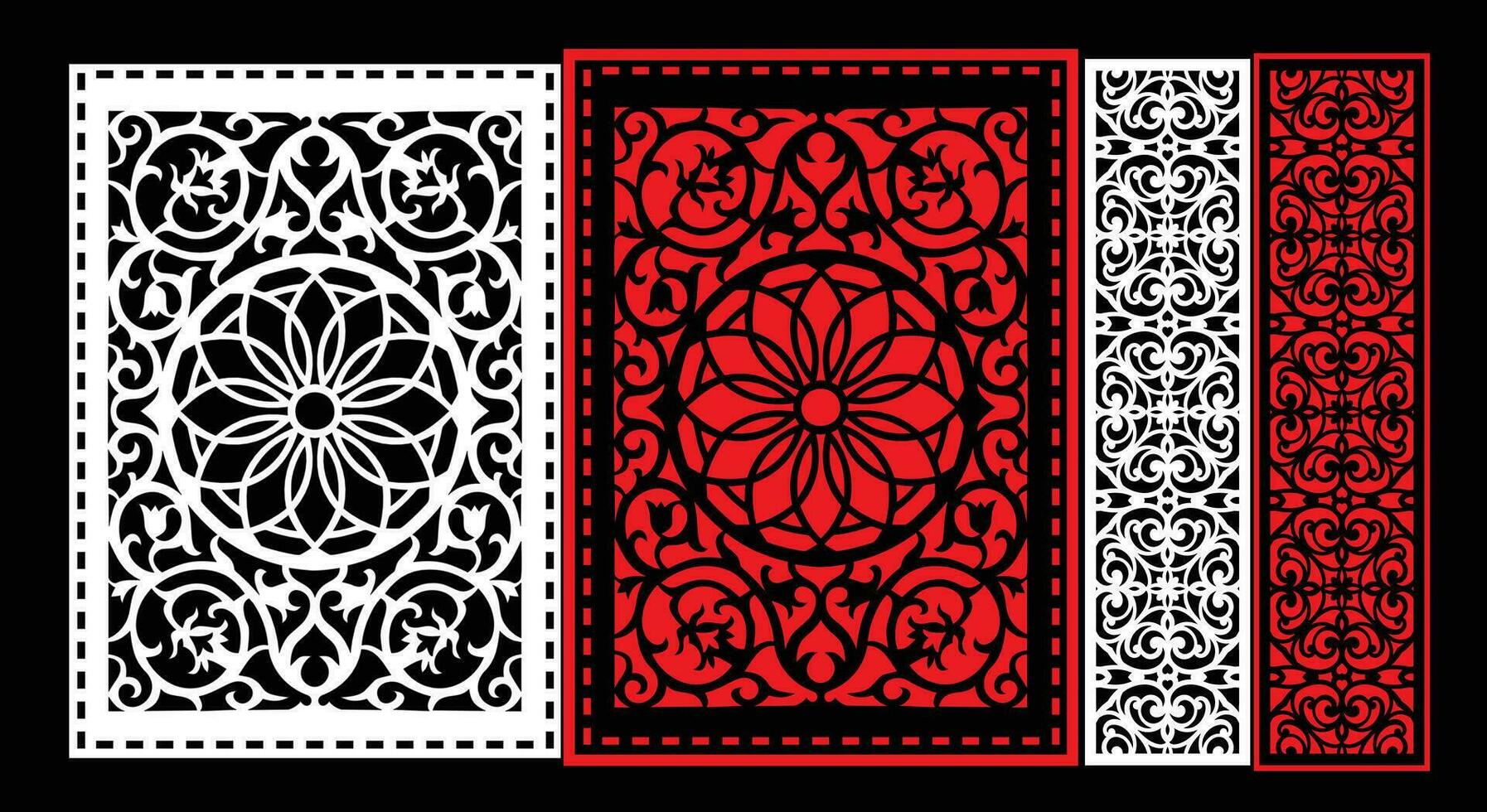 decorativo pared paneles conjunto jali diseño cnc patrón, láser corte patrón, enrutador corte. vector