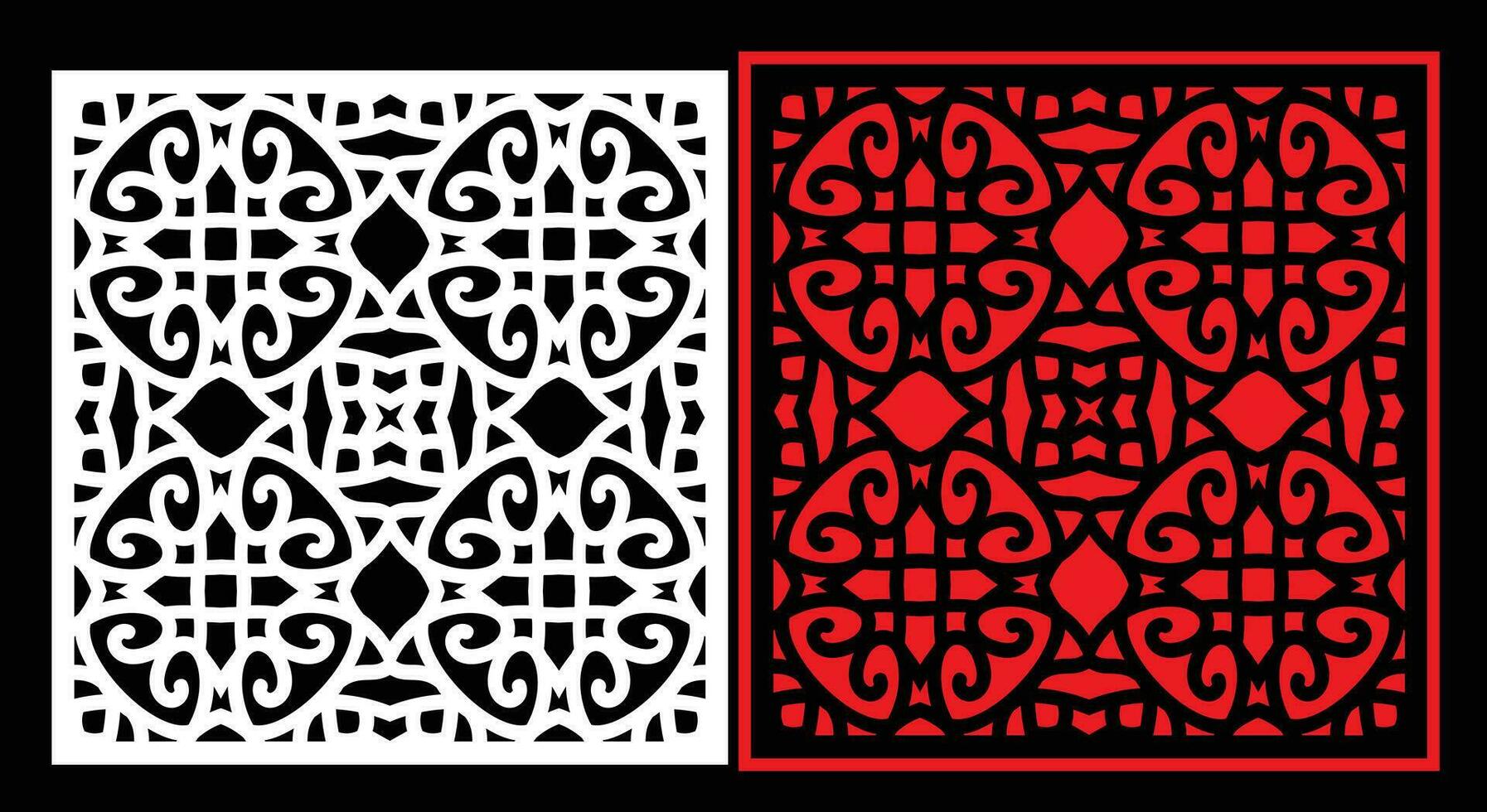 Decorative wall panels set Jali design CNC pattern,laser cutting pattern,router CNCcutting. vector