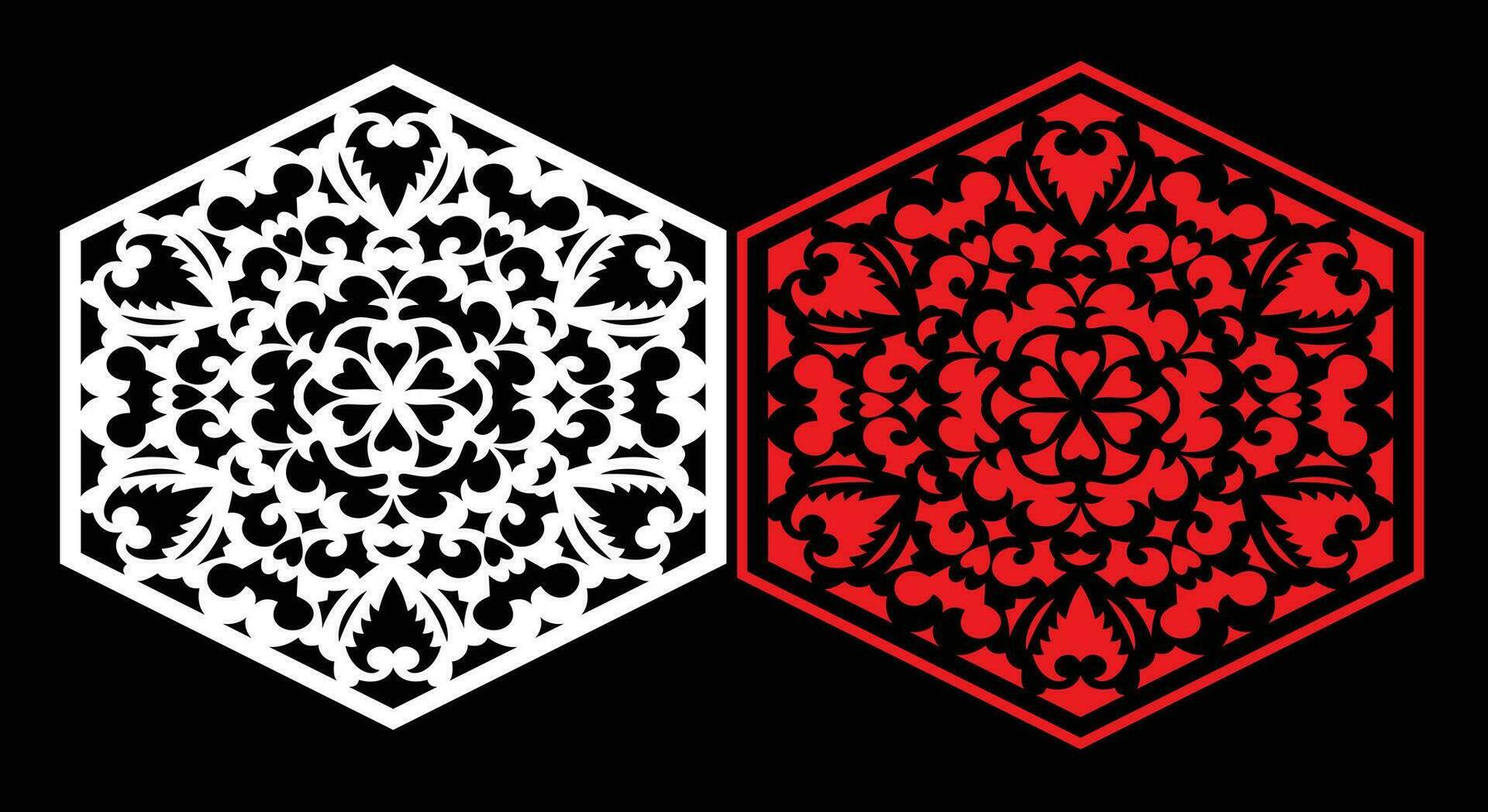 Decorative wall panels set Jali design CNC pattern,laser cutting pattern,router CNCcutting. vector