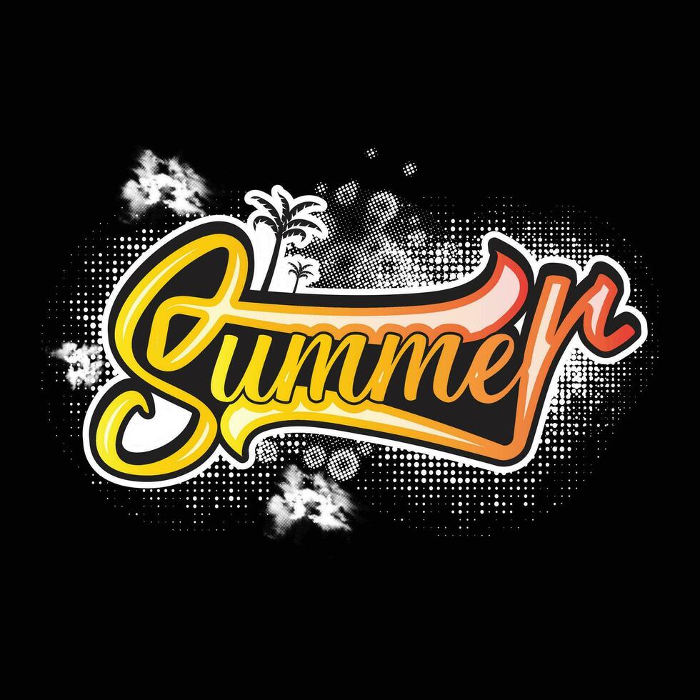 Summer T-shirt design. vector