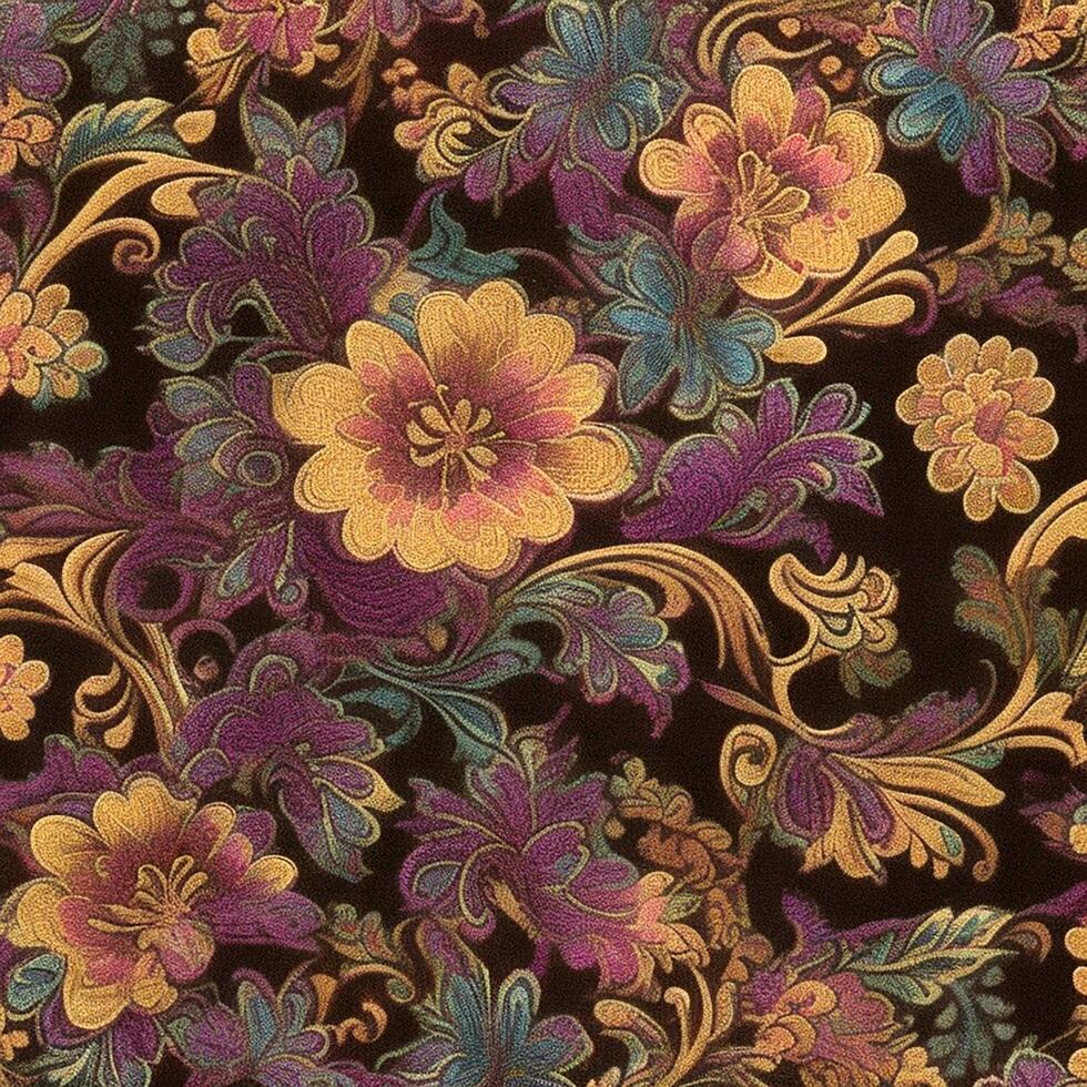 Batik floral pattern background AI Generated photo