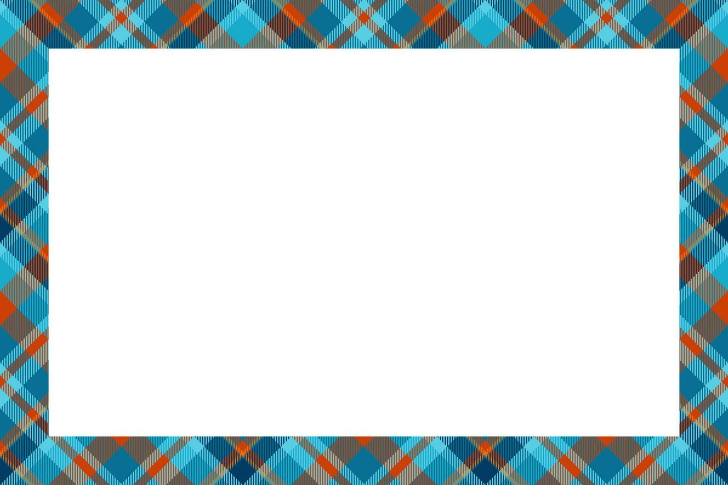 Vintage frame vector. Scottish border pattern retro style. Tartan plaid ornament. vector