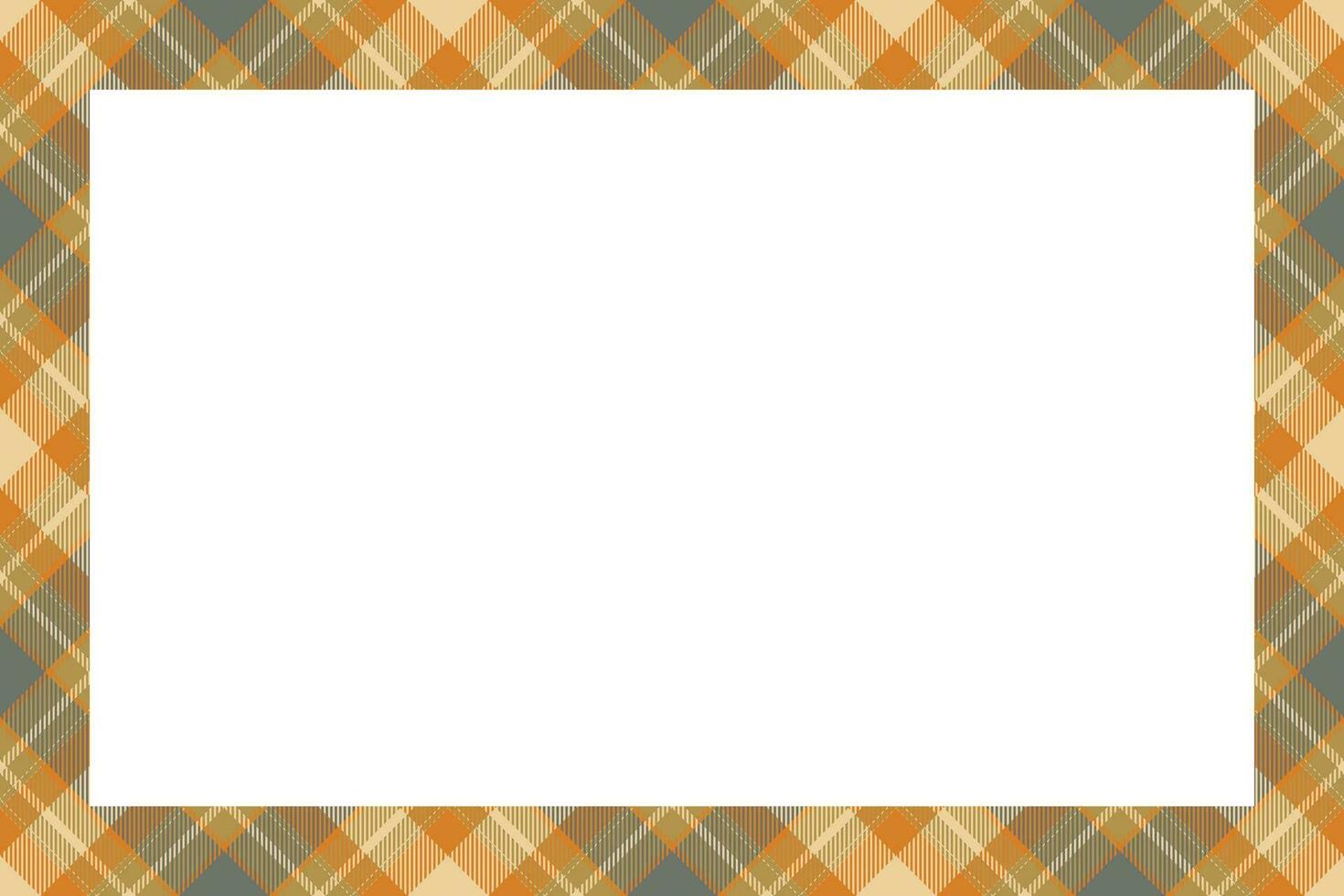 Vintage frame vector. Scottish border pattern retro style. Tartan plaid ornament. vector