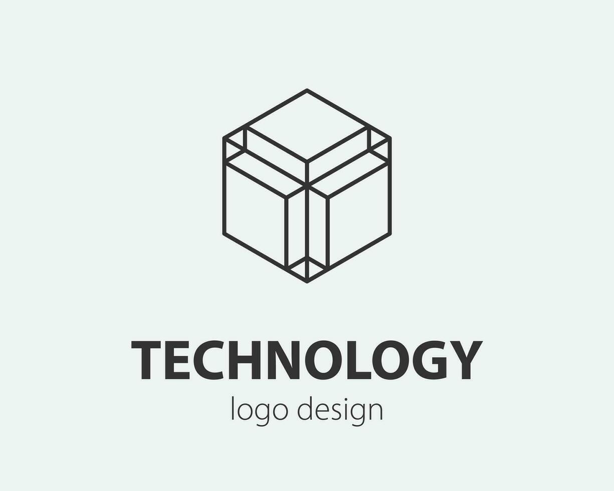 diseño de línea de logotipo de tecnología. logotipo para empresa digital. vector
