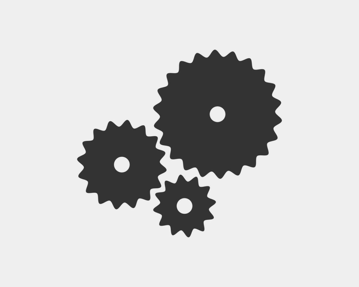 Metal gears and cogs vector. Gear icon flat design. Mechanism wheels logo. Cogwheel concept template. vector