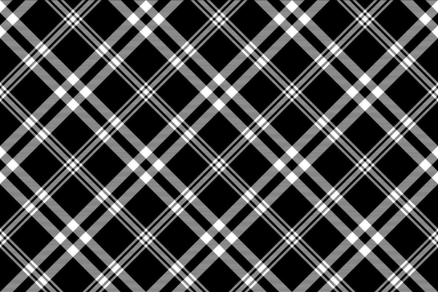 Check black white plaid diagonal texture seamless pattern vector