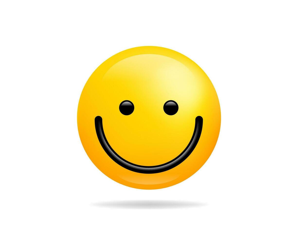 emoji sonrisa icono vector símbolo. cara amarillo dibujos animados personaje.