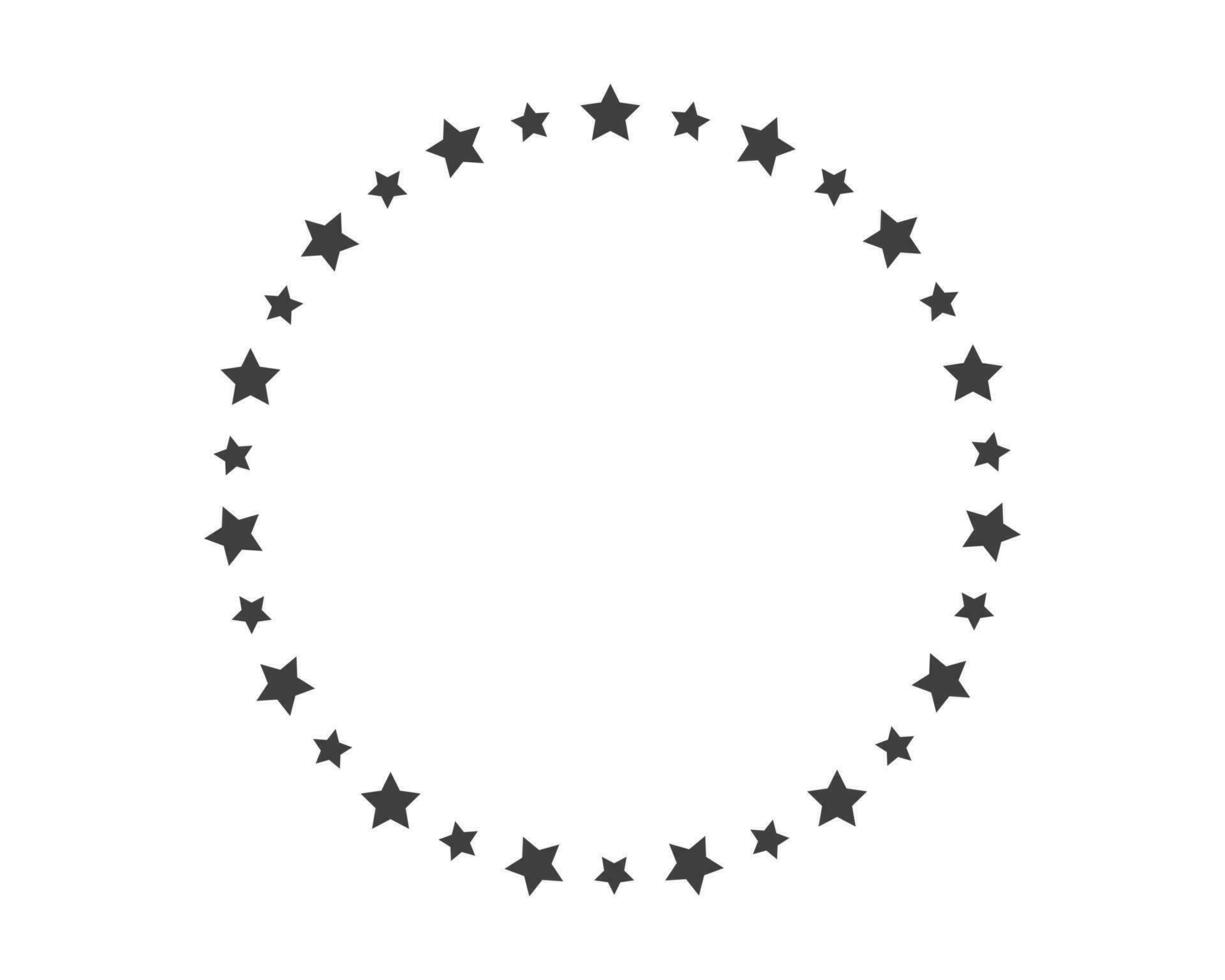 Start decoration frame in vector. Stars abstract round border. vector