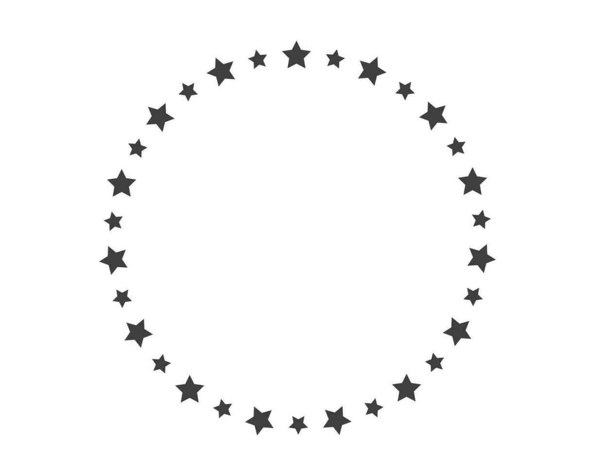 Start decoration frame in vector. Stars abstract round border. vector