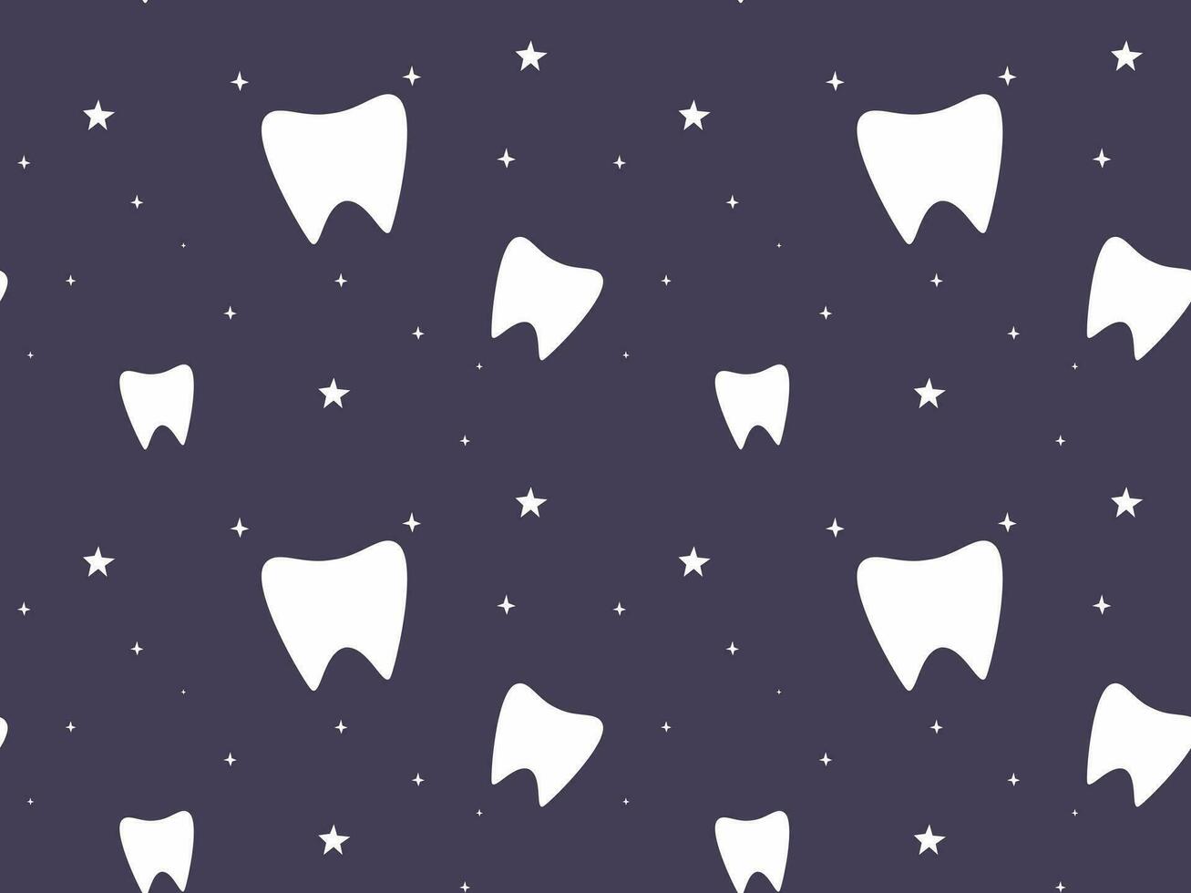 Seamless pattern of teeth. Vector illustration for National Tooth Fairy Day and dentistry