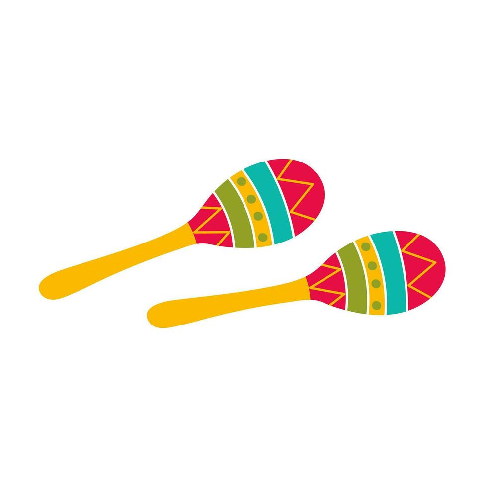 mexicano maraca dibujos animados estilo. vector tradicional latín musical instrumen