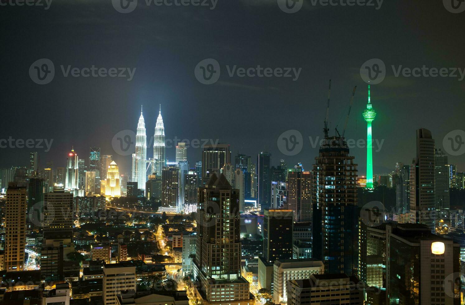 Night cityscape of Kuala Lumpur, Malaysia photo