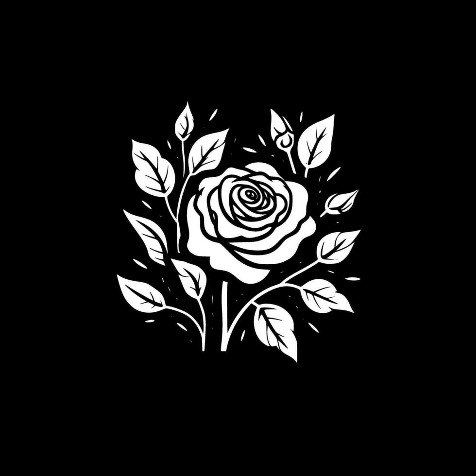 rosas, negro y blanco vector ilustración