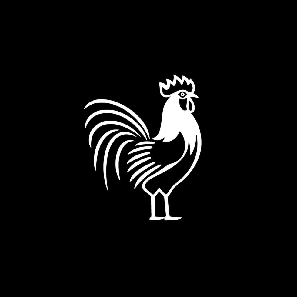 gallo, negro y blanco vector ilustración