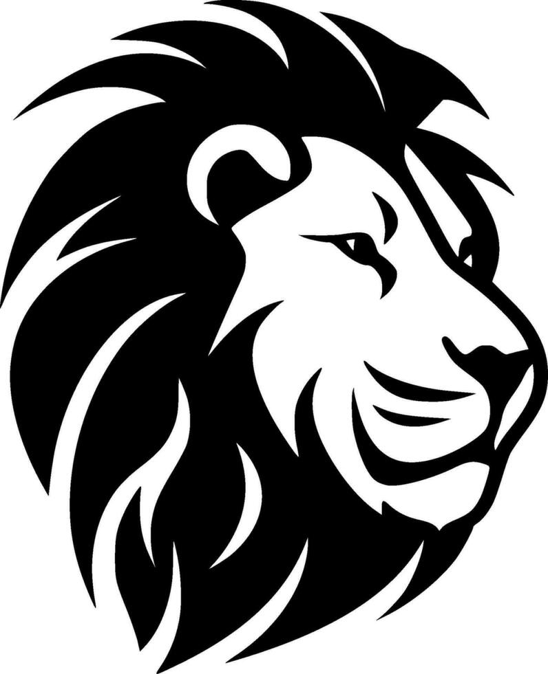 Lion - Black and White Isolated Icon - Vector illustration