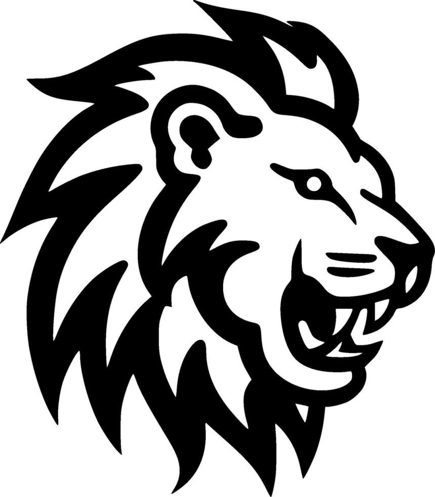 Lion, Black and White Vector illustration